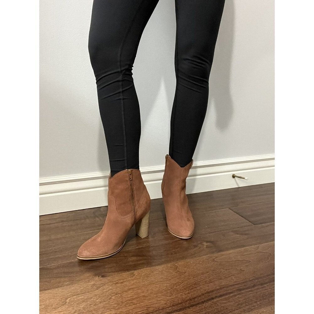 Seychelles Lori Penny Women's Western Ankle Boots Cognac Suede Size 7 - Picture 9 of 13